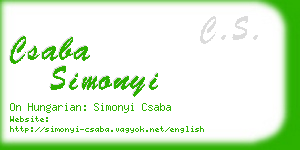 csaba simonyi business card